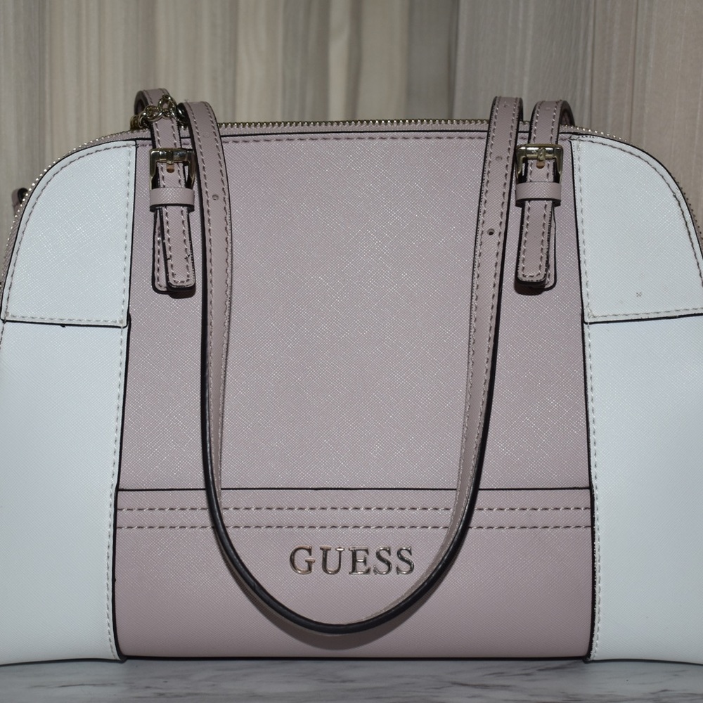 Guess Pink and White ‘Bowling’ Styled Handbag